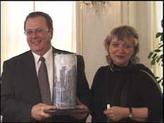 Bob Minton receiving alt Charlemange award